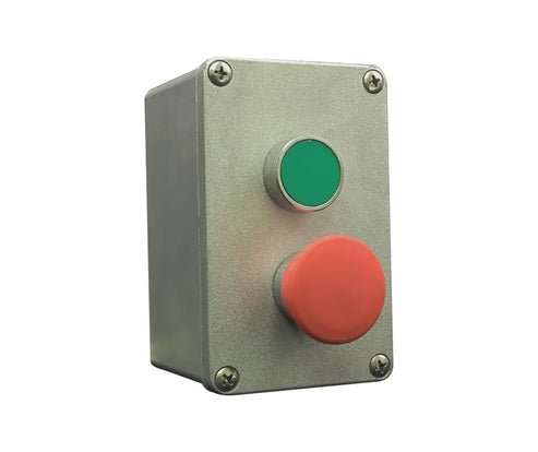 2 WAY ALUMINIUM START & E/STOP NON LATCH CONTROL STATION