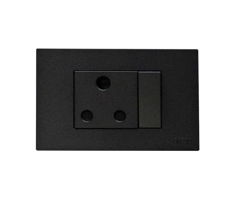 2X4 SINGLE SOCKET HORIZONTAL - BLACK