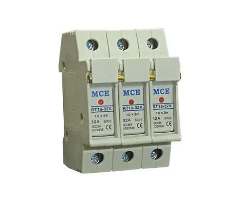 3 POLE DIN RAIL FUSE HOLDER WITH LED INDICATOR
