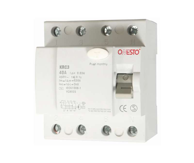 ONESTO KRC3 4 POLE DIN EARTH LEAKAGES
