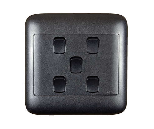 4X4 5 LEVER 1 WAY SWITCH BLACK
