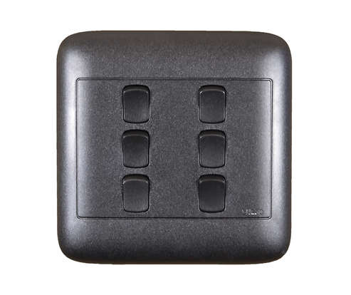 4X4 6 LEVER 1 WAY SWITCH BLACK