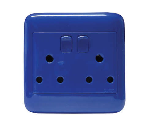 4X4 BLUE DEDICATED DOUBLE SOCKET