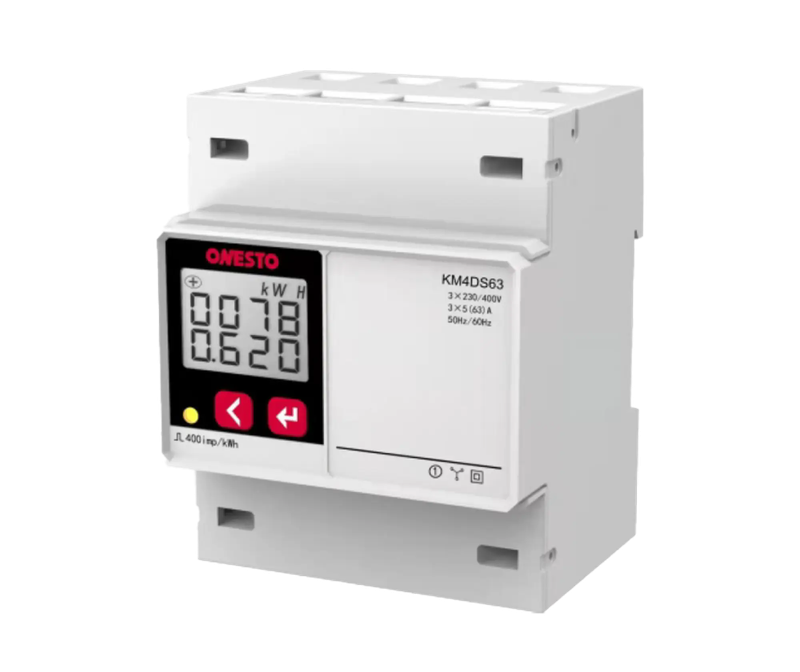 4 Module Three Phase Din Mount Direct Reading Energy Meter