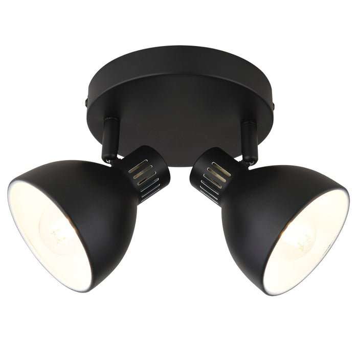 ADJUSTABLE BLACK 2 LIGHT SPOTLIGHT