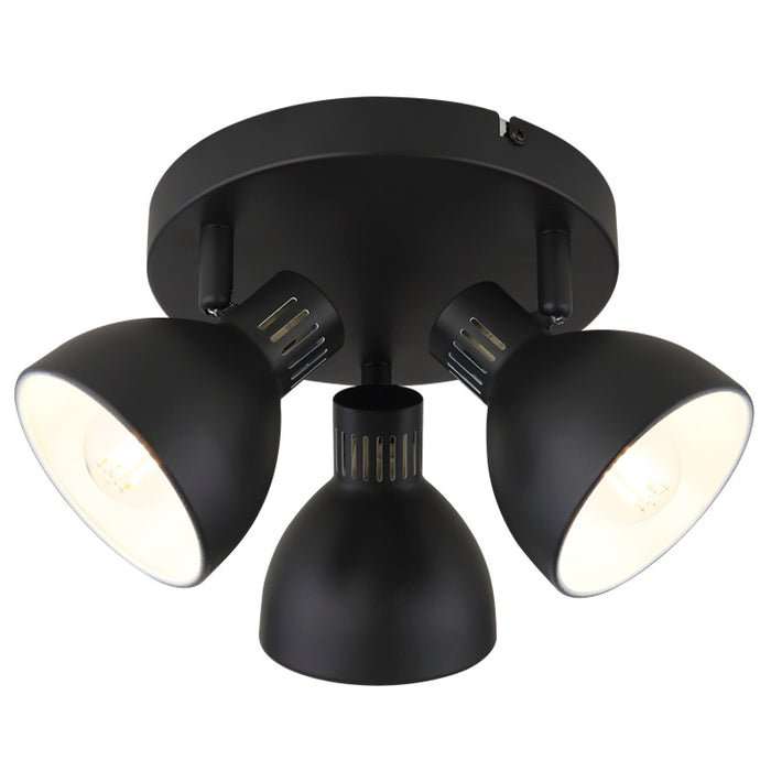 ADJUSTABLE BLACK 3 LIGHT SPOTLIGHT