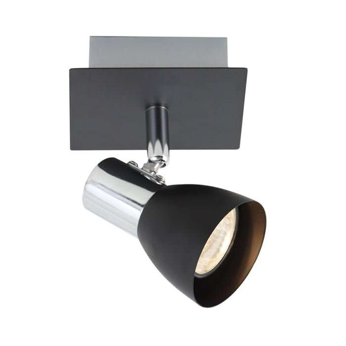 ADJUSTABLE BLACK & CHROME 1 LIGHT SPOTLIGHT