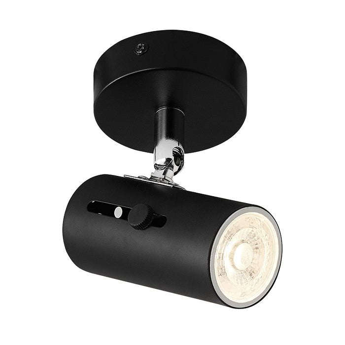 ADJUSTABLE CIRCULAR STYLE BLACK OR WHITE 1 LIGHT SPOTLIGHT