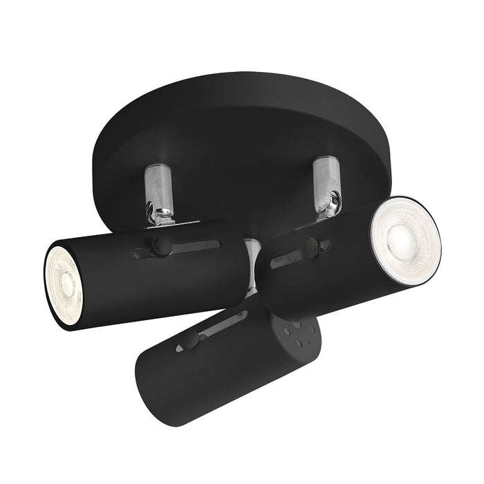 ADJUSTABLE CIRCULAR STYLE BLACK OR WHITE 3 LIGHT SPOTLIGHT