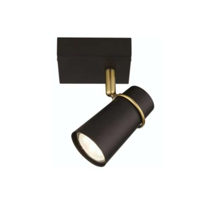 ADJUSTABLE GU10 BLACK & GOLD 1 LIGHT SPOT LIGHT