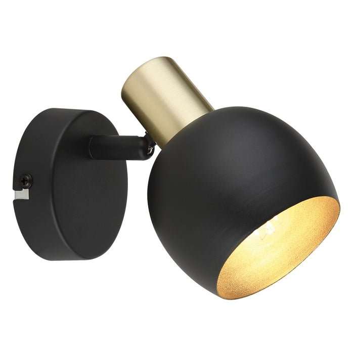 BLACK AND GOLD DOME SHAPE 1 LIGHT SPOTLIGHT