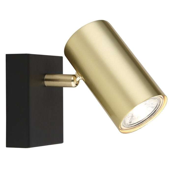 BLACK & GOLD ADJUSTABLE 1 LIGHT GU10 SPOT LIGHT