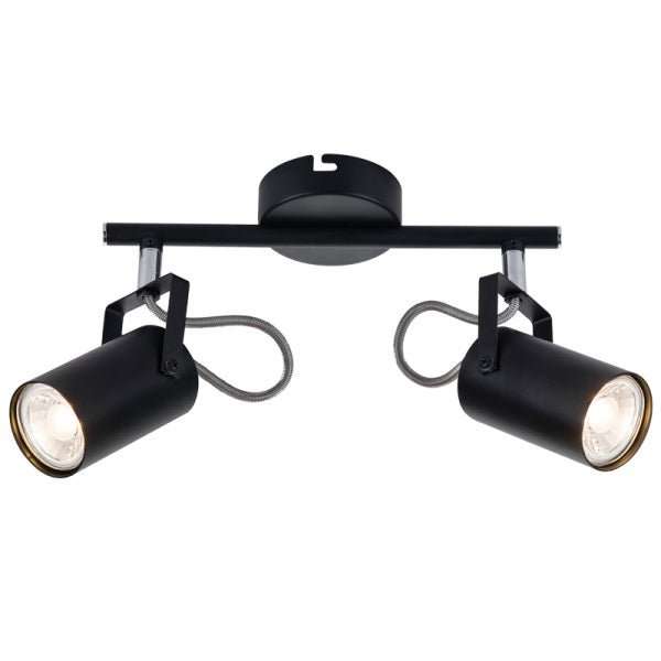 BLACK OR WHITE ADJUSTABLE 2 LIGHT SPOTLIGHT