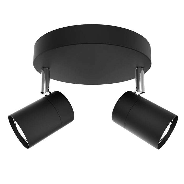 CIRCULAR BASE BLACK ADJUSTABLE 2 LIGHT SPOT LIGHT