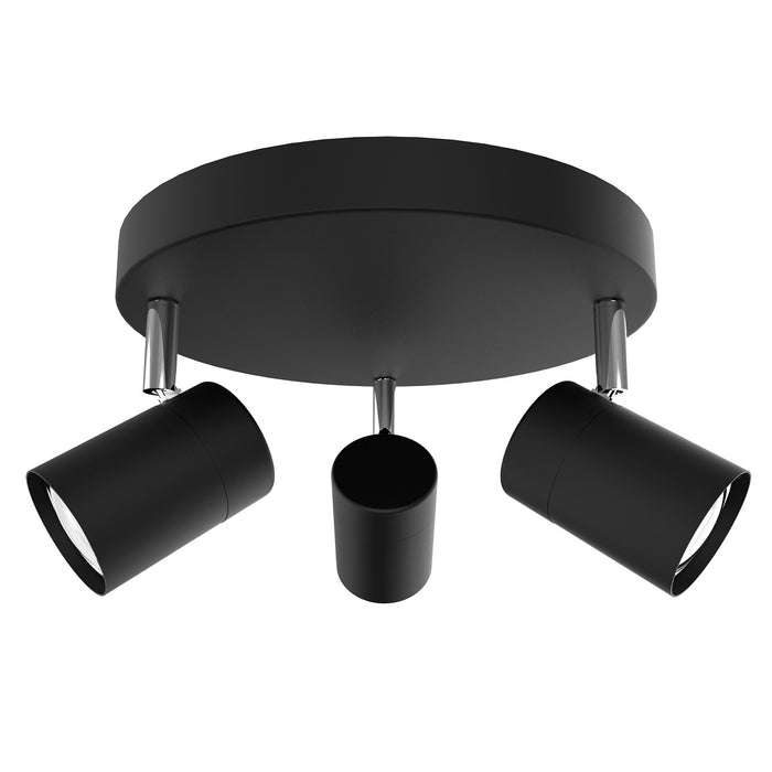 CIRCULAR BASE BLACK ADJUSTABLE 3 LIGHT SPOT LIGHT