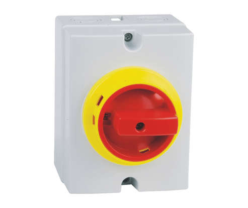 LOCKABLE 4 POLE SURFACE MOUNT ISOLATORS IP65 AC
