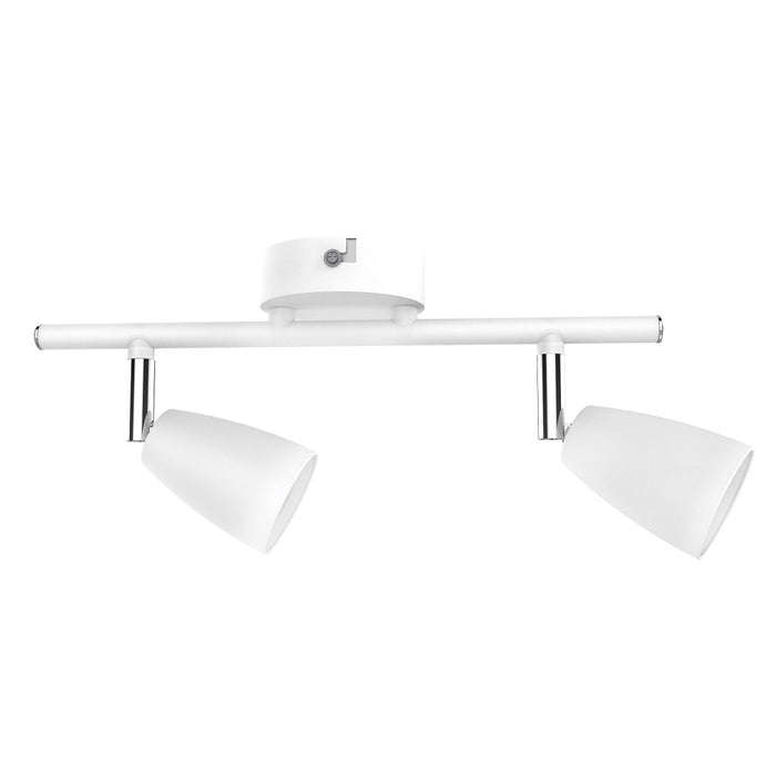 LOW PROFILE WHITE ADJUSTABLE GU10 2 LIGHT SPOT LIGHT
