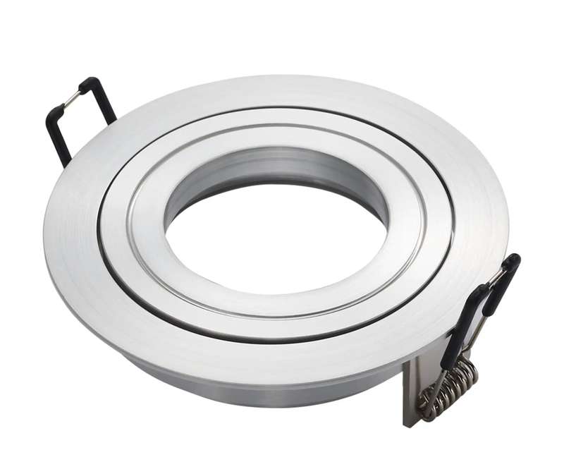 Round Adjustable Downlight Fitting Aluminum Satin Nickel