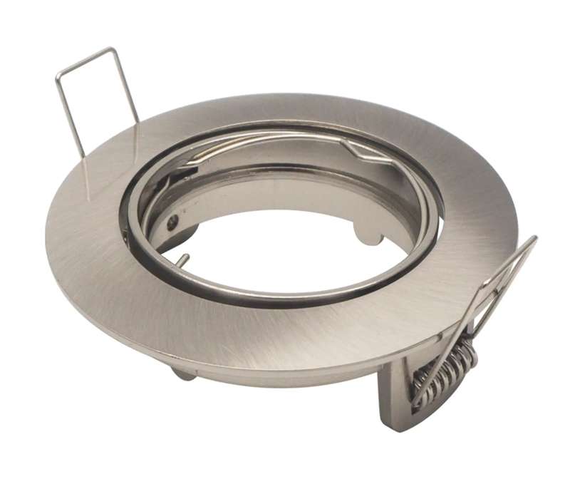 Round Adjustable Downlight Fitting Satin Nickel