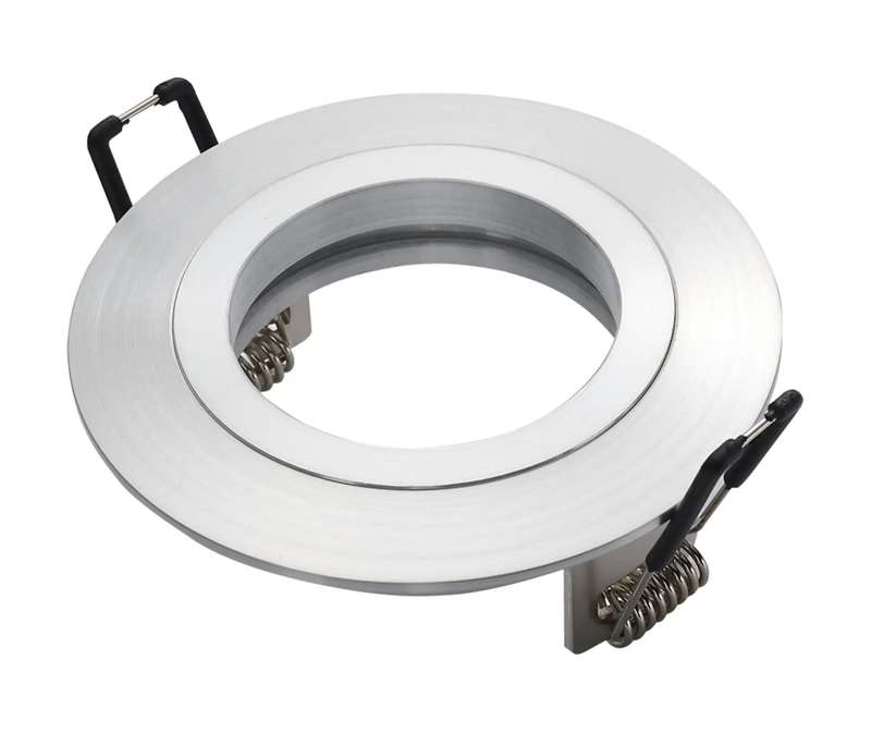 Round Fixed Downlight Fitting Aluminum Satin Nickel