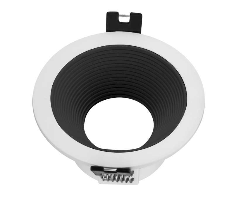 Round Fixed Recessed Downlight Fitting Black & White