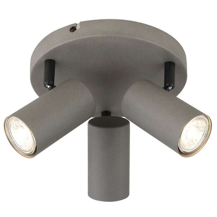 SAND GREY ADJUSTABLE GU10 3 LIGHT SPOT LIGHT