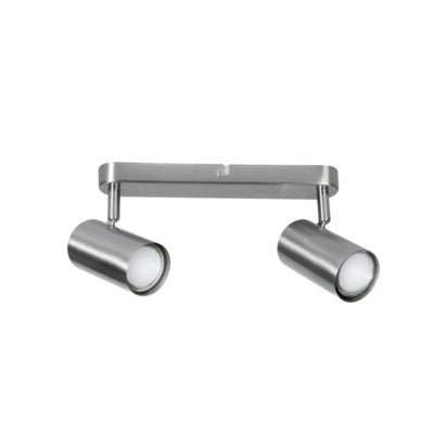 SILVER ADJUSTABLE GU10 2 LIGHT SPOT LIGHT