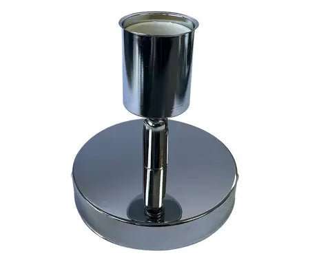 SILVER E27 ADJUSTABLE BASE MOUNT LAMP HOLDER