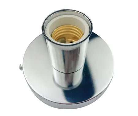 SILVER E27 BASE MOUNT LAMP HOLDER