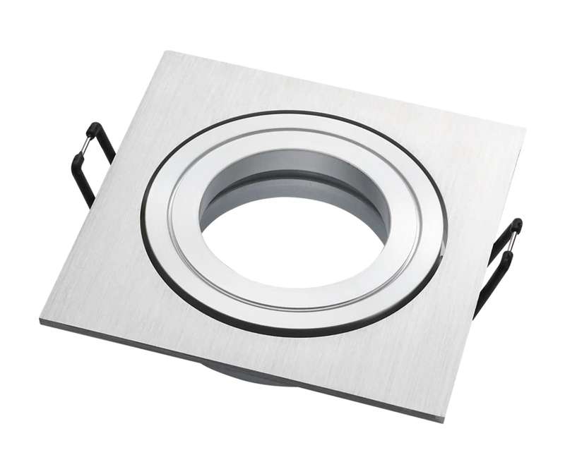 Square Adjustable Downlight Fitting Aluminum Satin Nickel