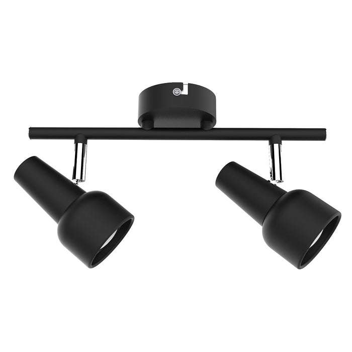 TORCH SHAPE ADJUSTABLE GU10 BLACK OR WHITE 2 LIGHT SPOTLIGHT