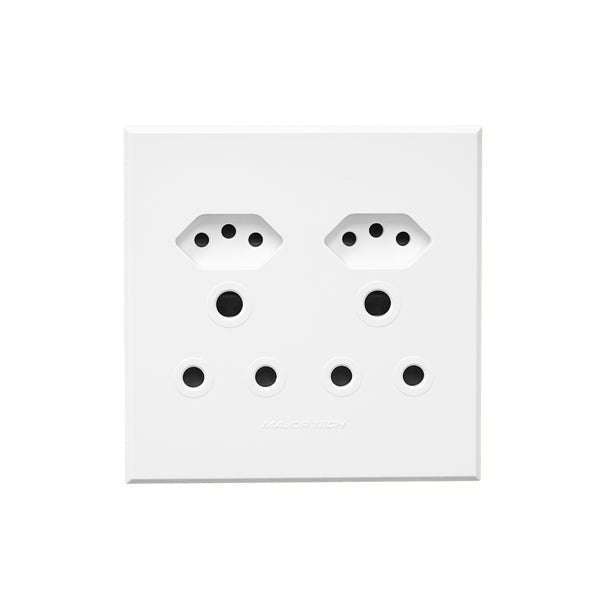VETI 3 WHITE DOUBLE WALL PLUG UNSWITCHED