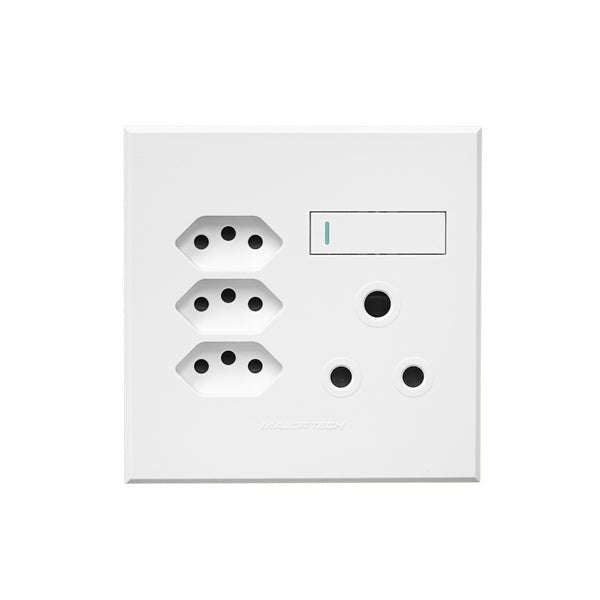 VETI 3 WHITE TRIPLE V SLIM WALL PLUG