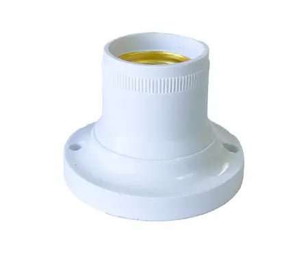 WHITE E27 PLASTIC LAMP HOLDER