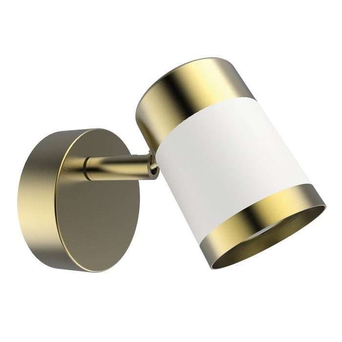 WHITE & GOLD ADJUSTABLE GU10 1 LIGHT SPOT LIGHT