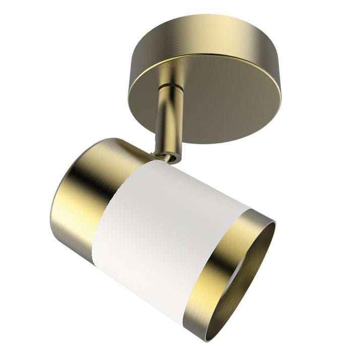 WHITE & GOLD ADJUSTABLE GU10 1 LIGHT SPOT LIGHT