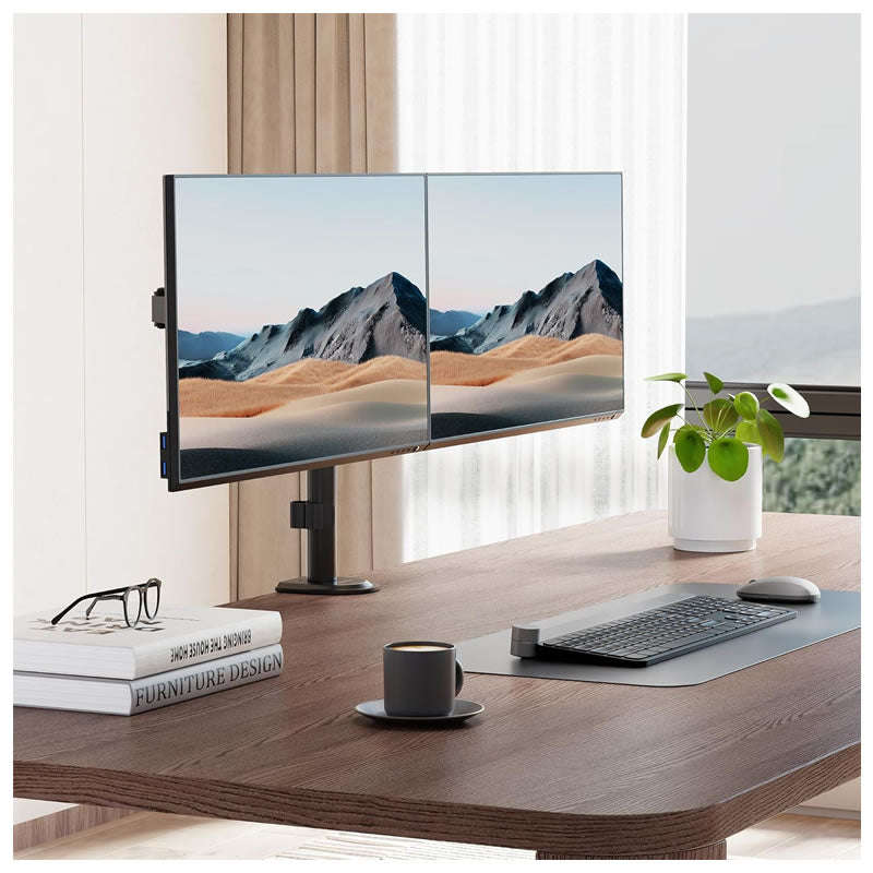15''-33'' Full Motion Adjustable Dual Monitor Desktop Mount -Z022