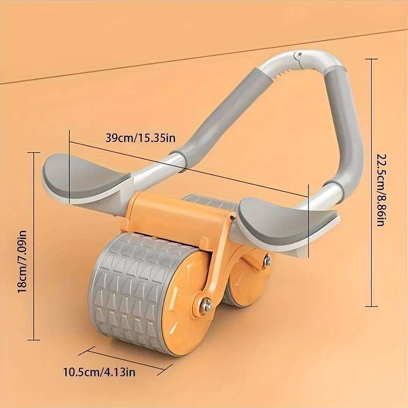 Automatic Rebound Two-Wheel Four-Elbow Support Ab Training Roller ZR-818 -ORANGE