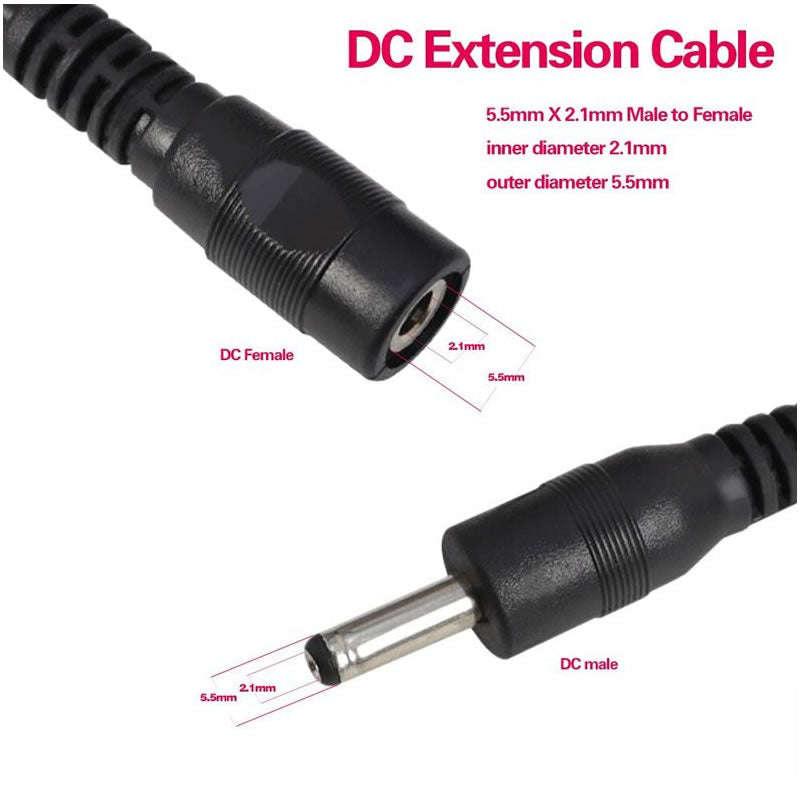 50m DC Black Power Extension Cable DC-50