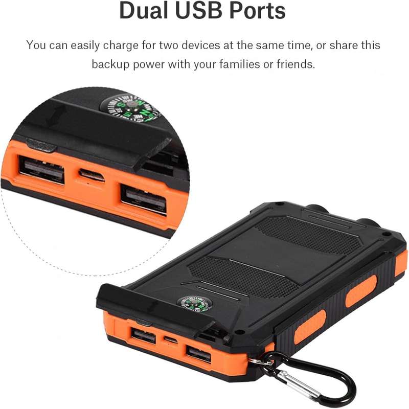 20000mAh Solar Powered Power Bank Flashlight With GPS PA-14