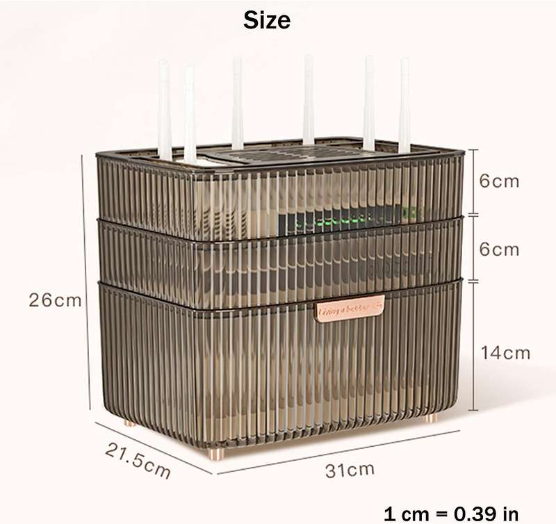 Multi-Purpose 3 Layer Organizer Wifi Router Storage Box JL-6692 BLACK