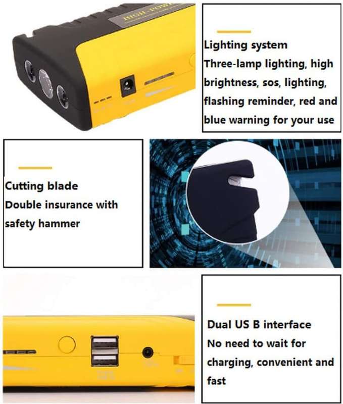 99800mAh 12V Automobile Emergency Jump Starter With Powerbank And LED Light NG-65