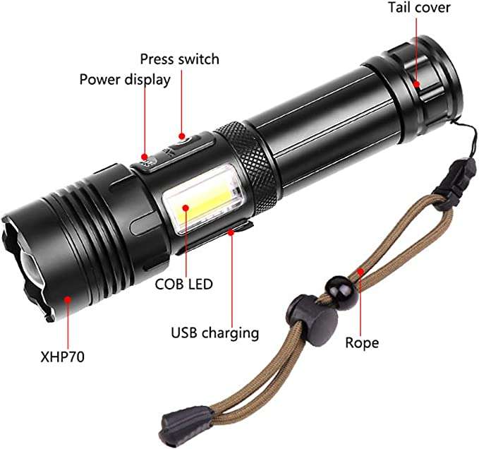 Rechargeable Zoomable LED Flashlight WLW-P21-TG