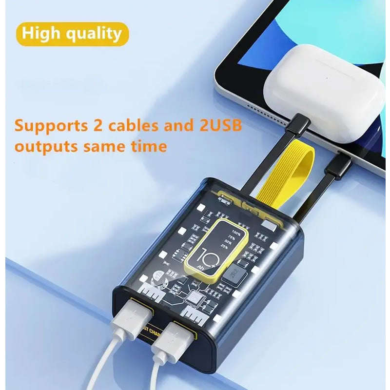 10000mAh Transparent Punk Style Power Bank YM696 BLACK