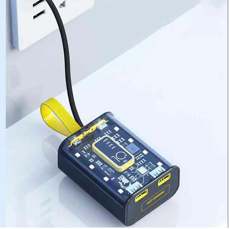 10000mAh Transparent Punk Style Power Bank YM696 BLACK
