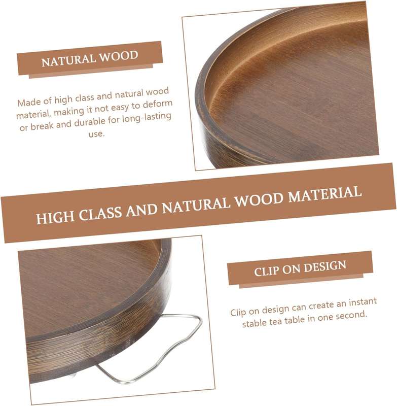 25cm Wooden Clip-On Sofa Armrest Tray Table X59-ST250