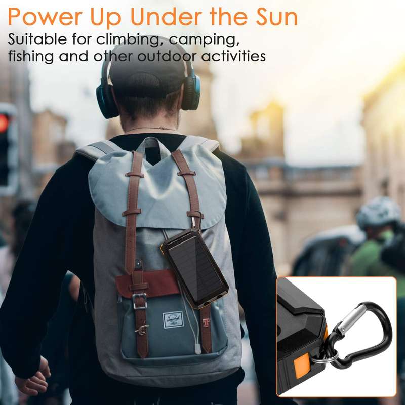 20000mAh Solar Powered Power Bank Flashlight With GPS PA-14