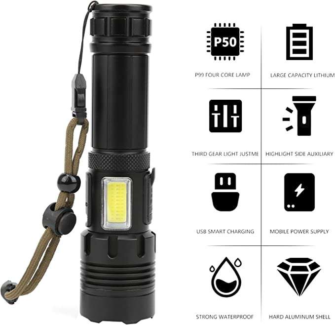 Rechargeable Zoomable LED Flashlight WLW-P21-TG