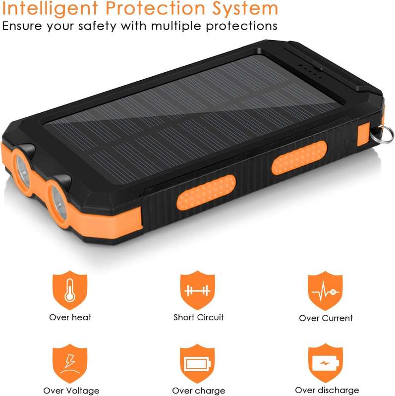 20000mAh Solar Powered Power Bank Flashlight With GPS PA-14