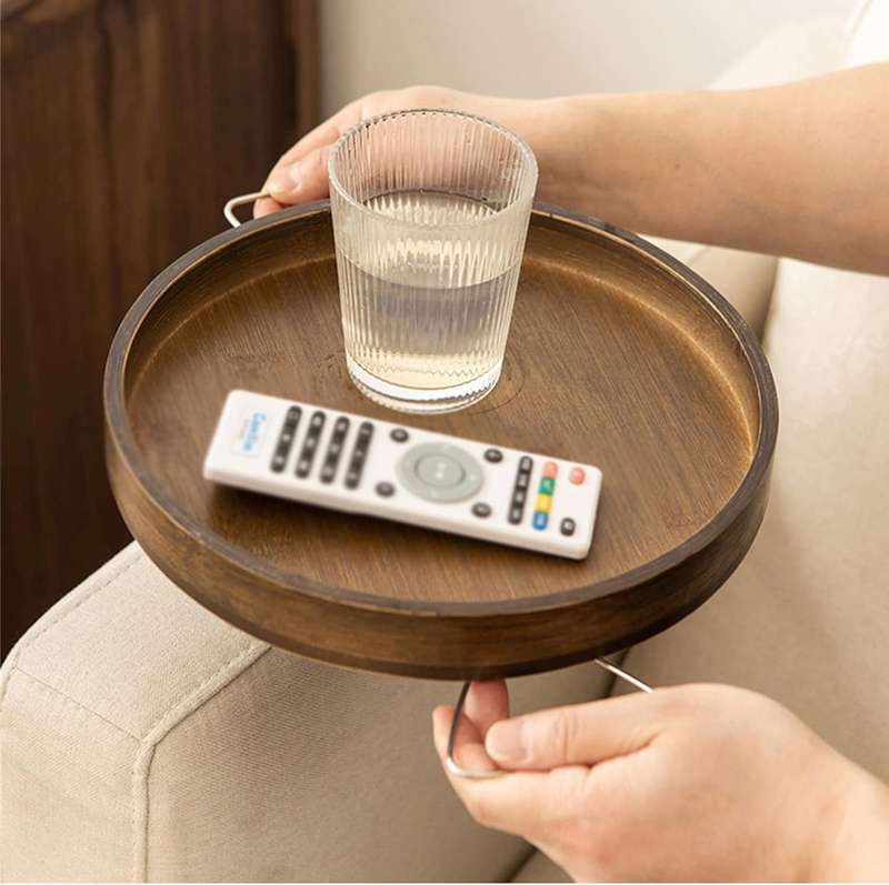 25cm Wooden Clip-On Sofa Armrest Tray Table X59-ST250